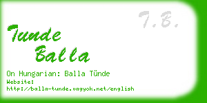 tunde balla business card